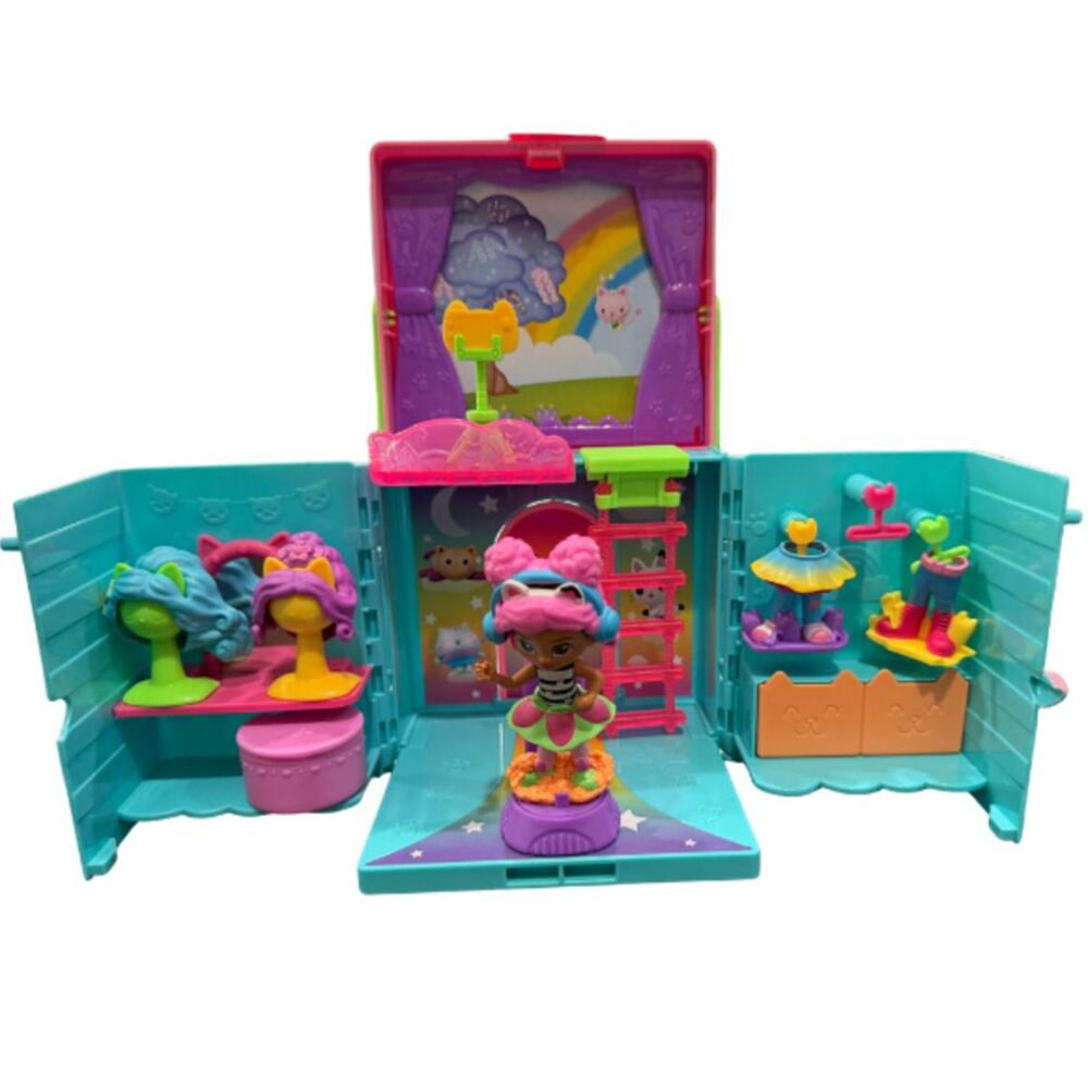 Gabby's Dollhouse Rainbow Closet Portable Playset Gabby Doll Wigs Cat Case Toy